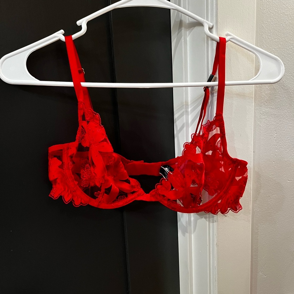 Red Lace Women's Bra